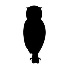Silhouette of a magnificent owl with detailed talons and unique head features