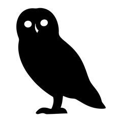 A black silhouette of an owl, symbol of wisdom and nocturnal hunter