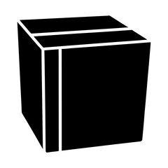 Simple black and white line drawing of a cube with white edges