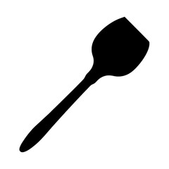 Simple silhouette of a kitchen spatula on a pure white background