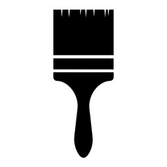 Simple black and white paintbrush icon for painting or decorating projects
