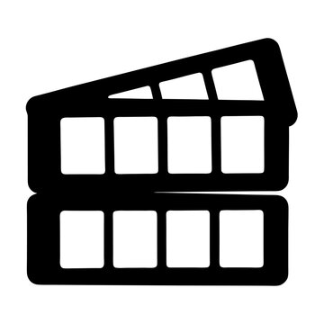 Stylized black and white film slate design with multiple frames illustration