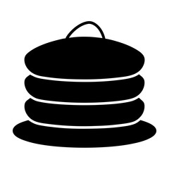 Stylized black and white image of stacked pillows with a handle
