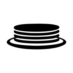 Graphic Silhouette of Delicious Fluffy Pancakes Stacked on a Plate