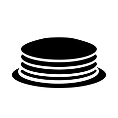 High Stack of Sweet Pancakes Illustration on a White Background Design