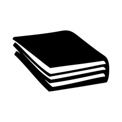 A Monochrome Illustration of an Overlapping Stack of Printed Paper Products