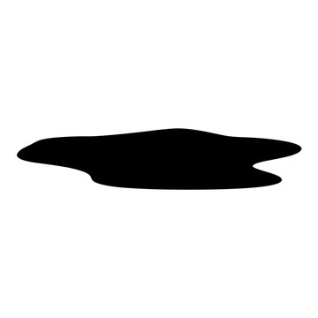 Isolated black puddle of liquid spilled on a white surface vector image