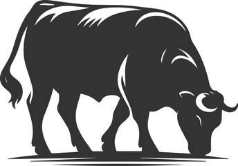 Obraz premium Angus cattle grazing silhouette