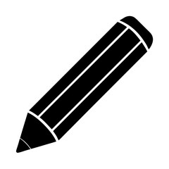 Simple black and white graphic of a pencil used for sketching