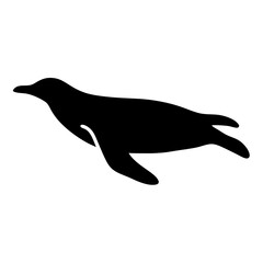 Black silhouette illustration of a marine animal seal with streamlined body