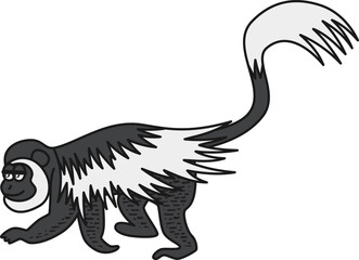 Retro and cartoon style monkey character illustration