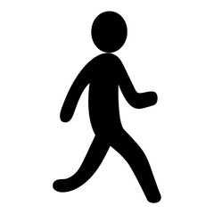 Simplified depiction of a walking figure against a plain white background vector
