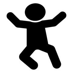A Simple Graphic Illustration of a Person Joyfully Jumping in the Air
