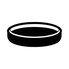 Black and white low angle shot of circular container graphic illustration