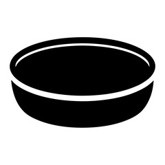 Minimalist Image of a Black and White Bowl for Food or Soup