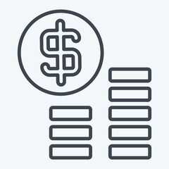 Icon Revenue. related to Development symbol. line style