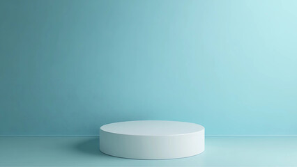 Empty room interior design or pastel colors pedestal display on vivid background with blank stand. Blank stand for showing product. 3D rendering

