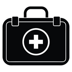 Fototapeta premium First Aid Kit Icon Silhouette Vector