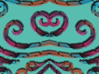 luxury traditional Indonesian Dayak batik design with aesthetic gradient background 