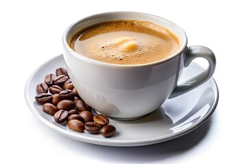 cup of coffee with beans