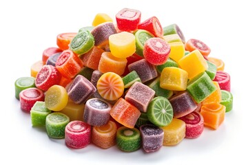 colorful jelly candies isolated