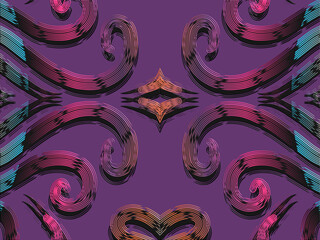 luxury traditional Indonesian Dayak batik design with aesthetic gradient background 
