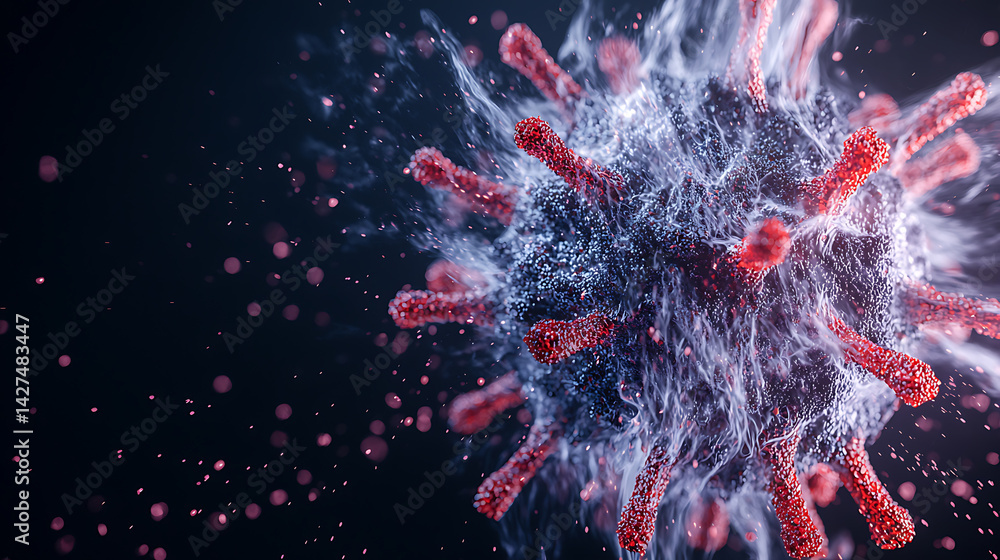 Poster virus outbreak action digital art representation science abstract environment close-up view health a