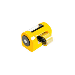 Bright Yellow Tape Dispenser with Clear Tape Roll for Office Use