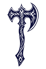 axe tribal tatto vector design