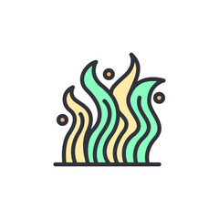 Seaweed colored icons, minimalist vector illustration ,simple transparent graphic element .Isolated on white background