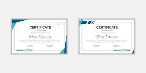 Flat design modern certificate template for corporate or awards. For creative award, business, and education needs
