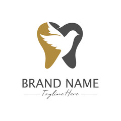 Dental Bird Logo design vector, simple dental logo