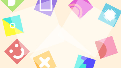 Colorful geometric shapes suitable for modern designs. Perfect for backgrounds, prints, posters, cards, digital art, and abstract concepts.