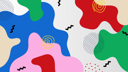 Abstract shapes and swirls on white background suitable for graphic design projects needing modern and dynamic elements. Ideal for backgrounds and patterns.