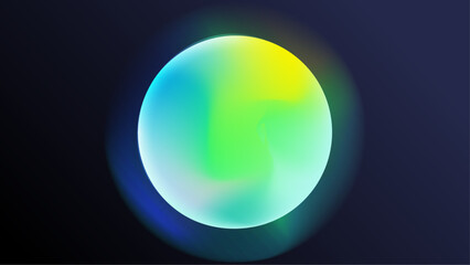 Green and blue egg in dark blue background for Easter or springthemed designs, greeting cards, invitations, social media posts.