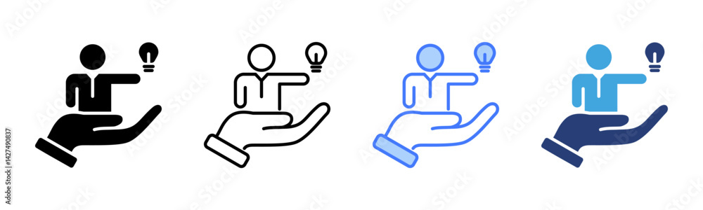 Poster mentorship icon sheet multiple style collection