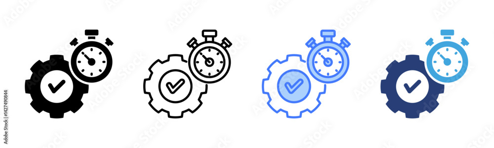 Poster Efficiency icon sheet multiple style collection