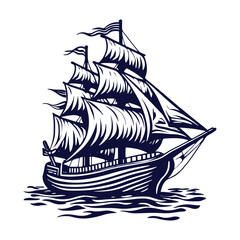 ship tribal tatto vector design