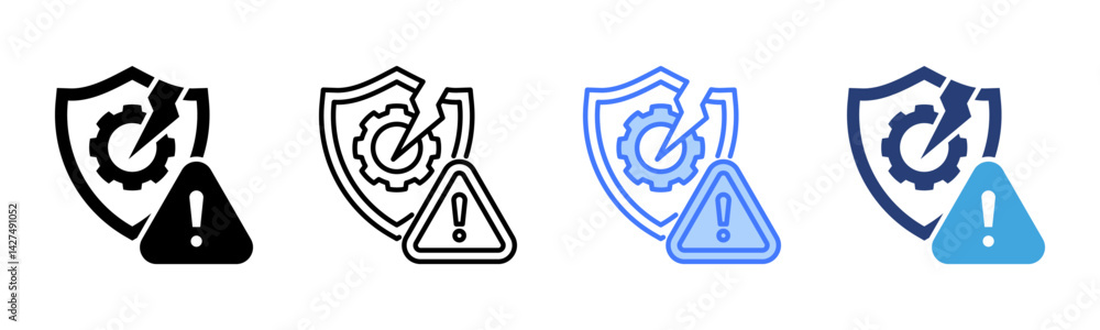 Poster crisis icon sheet multiple style collection