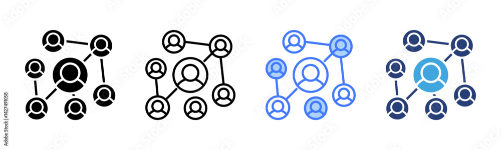 Poster Networking icon sheet multiple style collection