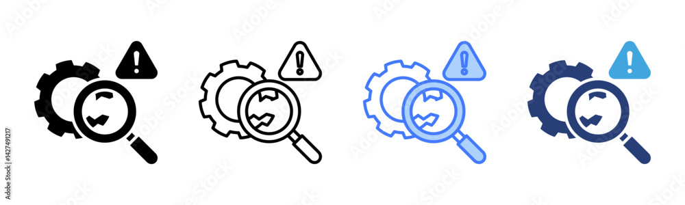 Poster risk icon sheet multiple style collection