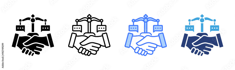 Poster Negotiation icon sheet multiple style collection