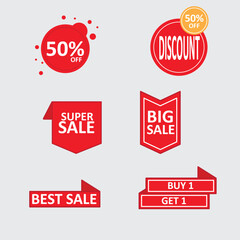Flat sale badge set