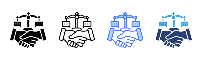 Obraz premium Negotiation icon sheet multiple style collection