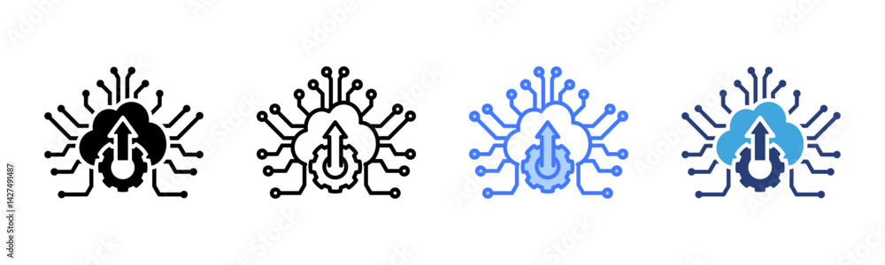 Poster Digital Transformation icon sheet multiple style collection