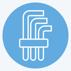 Icon Hex Keys. related to Repair Tools symbol. blue eyes style. design editable
