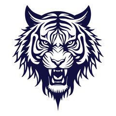 tiger head tribal tatto vector design