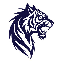 tiger head tribal tatto vector design