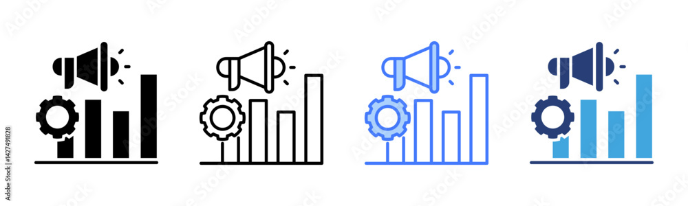 Poster Marketing icon sheet multiple style collection