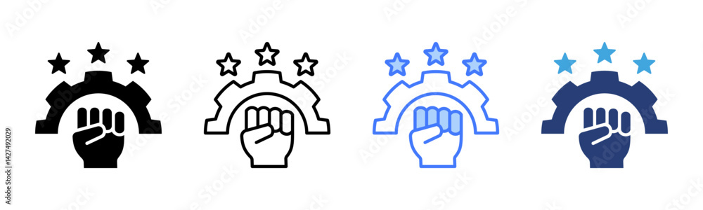 Poster empowerment icon sheet multiple style collection